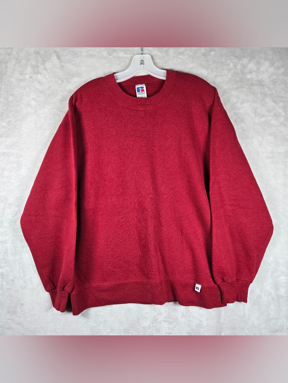 Russell Athletic Burgundy Crewneck Sweatshirt Men Size Large L Pullover USA Made